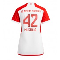 Fotballdrakt Dame Bayern Munich Jamal Musiala #42 Hjemmedrakt 2023-24 Kortermet